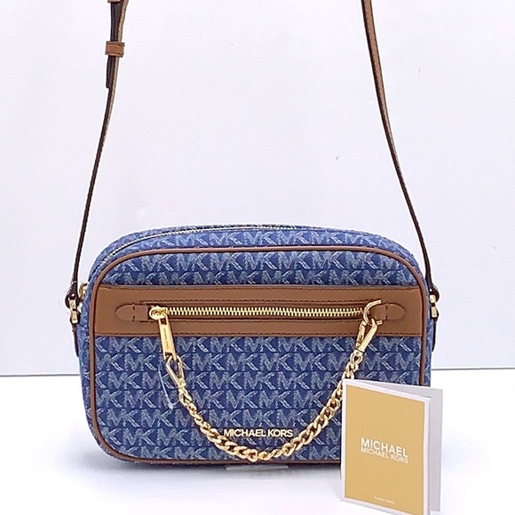 Michael Kors Jet Set Item Large East West Zip Chain Crossbody XBody 
Denim - Picture 3 of 16